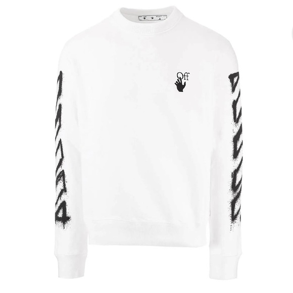 NEW Off-White Spray Marker Arrows Crewneck Sweater BLACK